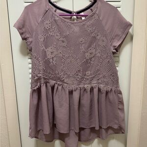 Xhilaration Purple Lace Peplum Top